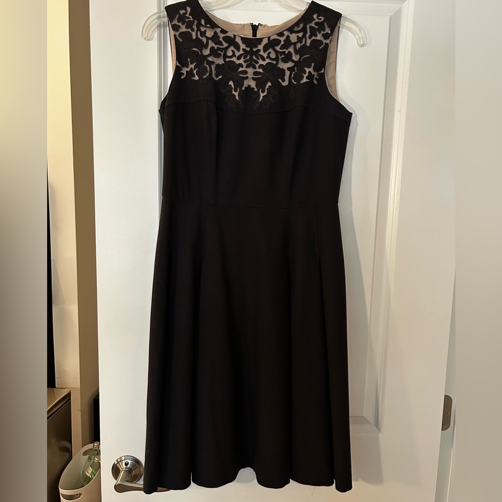 Anne Klein Navy Blue Sleeveless A-Line Midi Dress